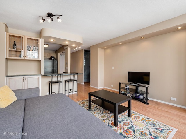405 N Wabash Ave Unit 2315, Chicago, IL 60611 - living room with baseboards, recessed lighting, and light wood-style flooring