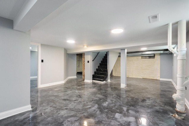 16910 Lincoln St, Hazel Crest, IL 60429 - finished basement featuring stairway, baseboards, and recessed lighting