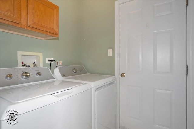 laundry area with cabinet space and washer and clothes dryer