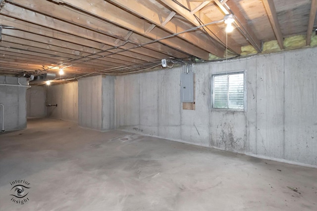 below grade area with electric panel