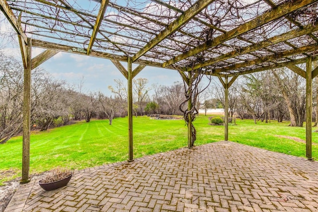 view of patio with a pergola
