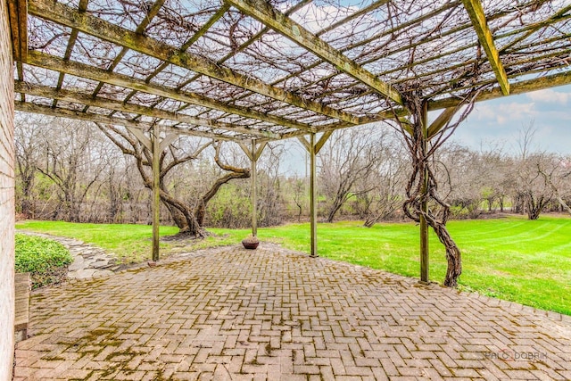 view of patio with a pergola