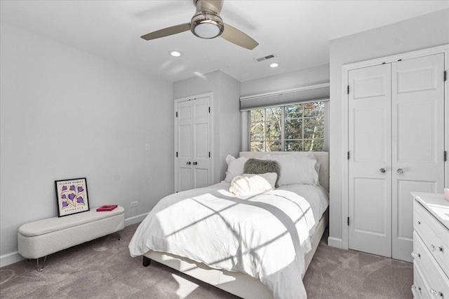 441 Oakland Dr, Highland Park, IL 60035 - carpeted bedroom featuring recessed lighting, baseboards, and a ceiling fan