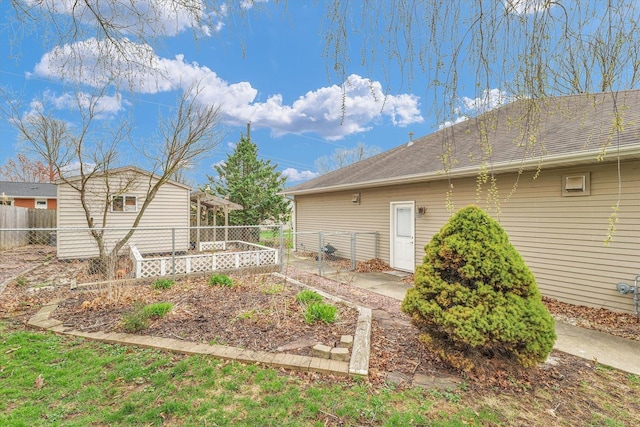 view of yard with fence