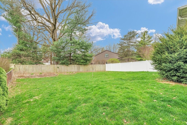 view of yard featuring fence