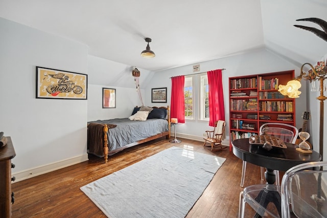 420 Washington Ave, Glencoe, IL 60022 - bedroom with lofted ceiling, hardwood / wood-style flooring, and baseboards