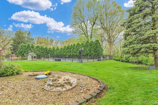 view of yard featuring fence