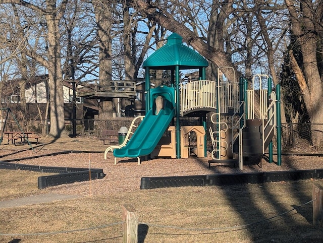 community playground with fence