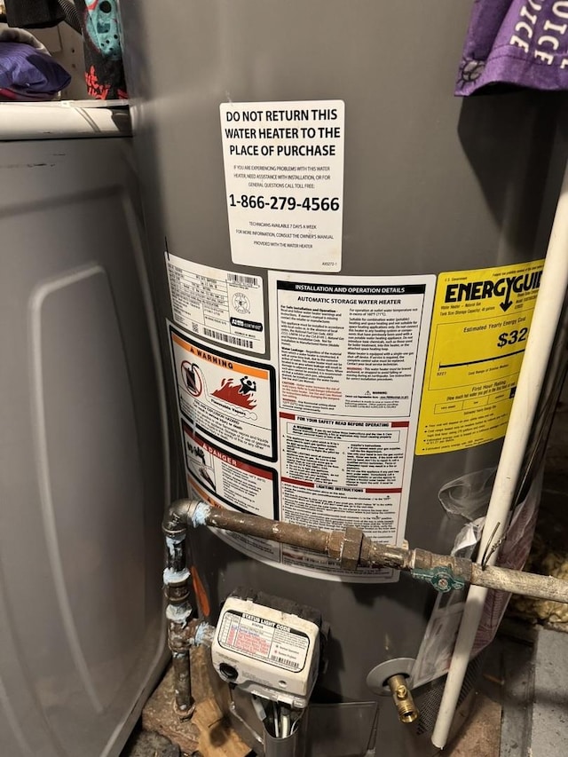 utilities featuring gas water heater