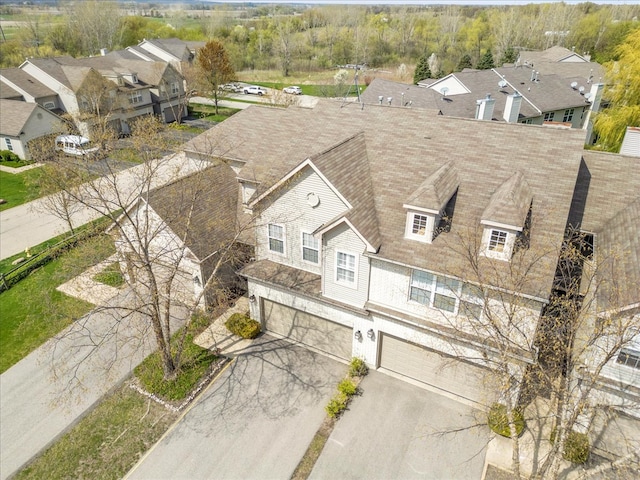 drone / aerial view with a residential view