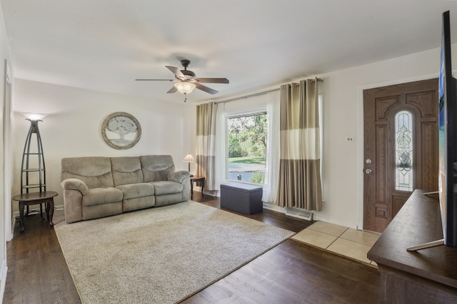 11341 S Nagle Ave, Worth, IL 60482 - living area with a ceiling fan, wood finished floors, and baseboards