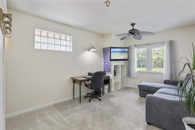 11341 S Nagle Ave, Worth, IL 60482 - carpeted office space with baseboards and a ceiling fan
