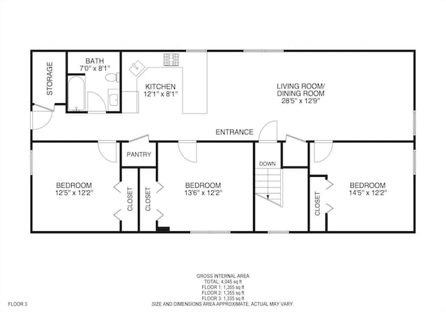 4825 W Oakdale Ave, Chicago, IL 60641 - room layout