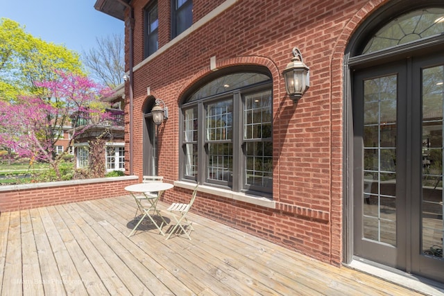 6907 S Constance Ave, Chicago, IL 60649 - wooden terrace featuring french doors