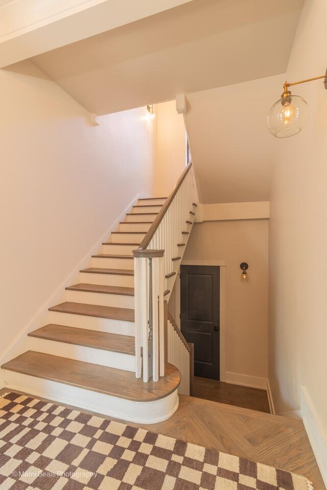 6907 S Constance Ave, Chicago, IL 60649 - stairway featuring baseboards