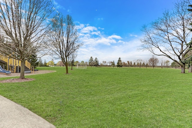 view of yard featuring a playground