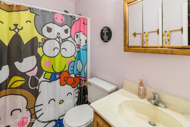 2048 Navarone Dr, Naperville, IL 60565 - bathroom featuring toilet, a shower with shower curtain, and vanity