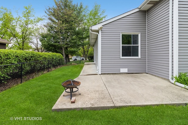 2048 Navarone Dr, Naperville, IL 60565 - view of patio / terrace featuring an outdoor fire pit and fence