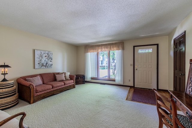 11 N Beech St, Princeton, IL 61356 - carpeted living area with a textured ceiling