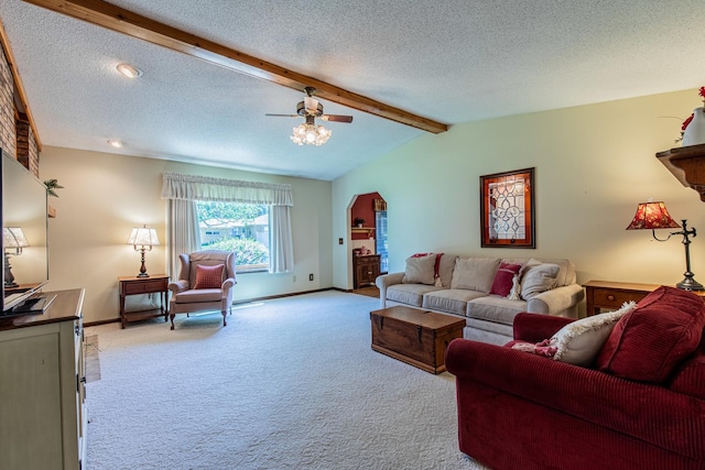 11 N Beech St, Princeton, IL 61356 - carpeted living room with a ceiling fan, baseboards, and a textured ceiling