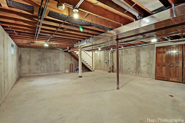 unfinished below grade area with stairway
