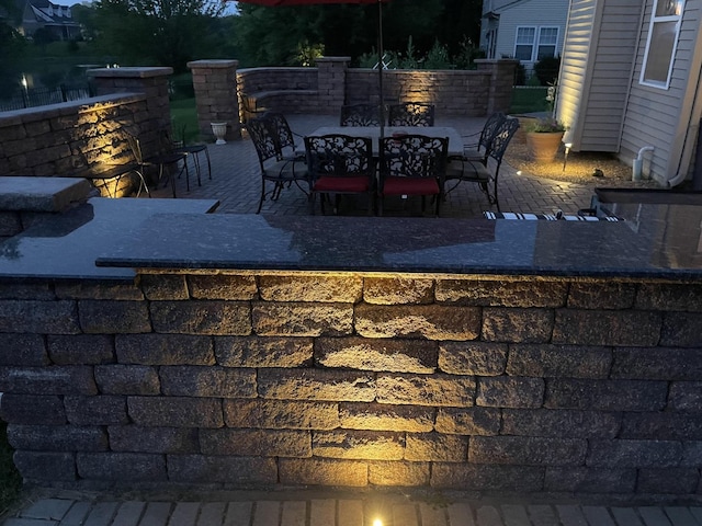 view of patio with outdoor dining area