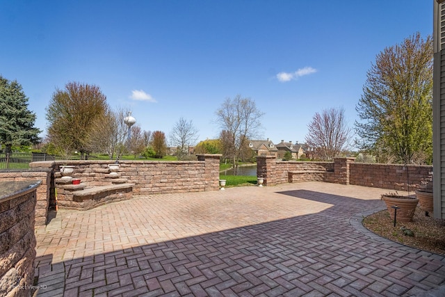 view of patio / terrace with fence
