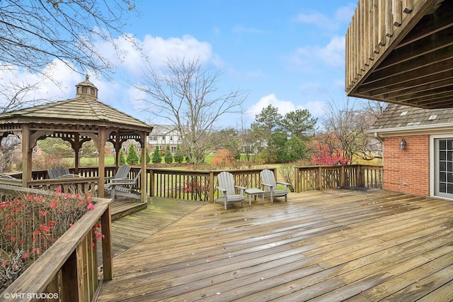 deck with a gazebo