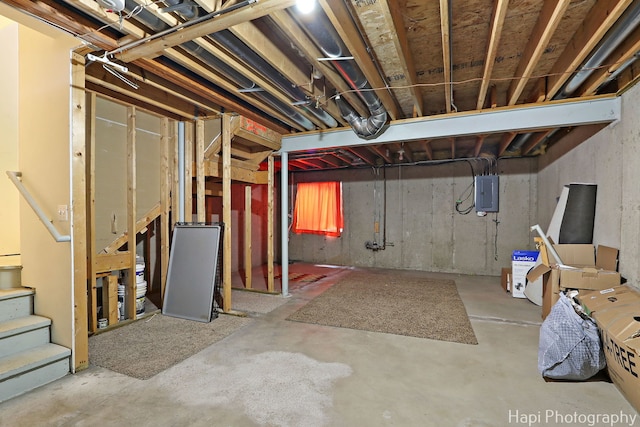 2815 Kendall Xing, Johnsburg, IL 60051 - unfinished basement with electric panel and stairs