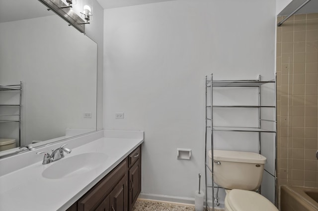 848 Stewart St, Batavia, IL 60510 - bathroom with toilet, vanity, shower / bathtub combination, and baseboards