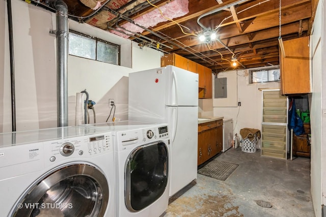 224 Howard Ave, East Dundee, IL 60118 - laundry area with washing machine and clothes dryer and electric panel