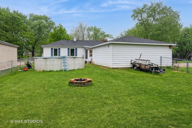 224 Howard Ave, East Dundee, IL 60118 - back of property with a fire pit