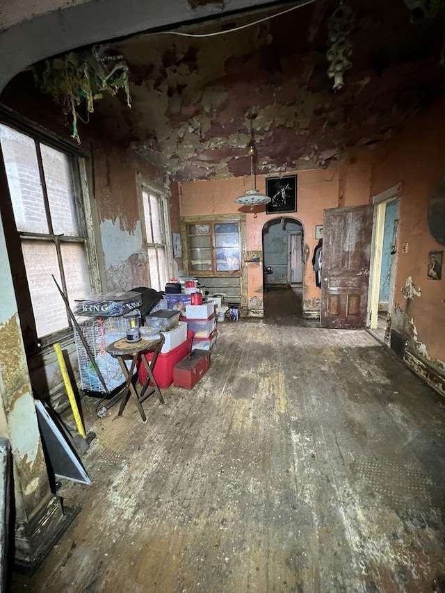 2342 S Trumbull Ave, Chicago, IL 60623 - interior space with arched walkways and hardwood / wood-style floors