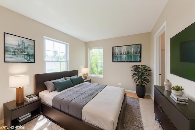 403 W Boxwood Ct, Round Lake, IL 60073 - bedroom featuring baseboards and light wood-style floors