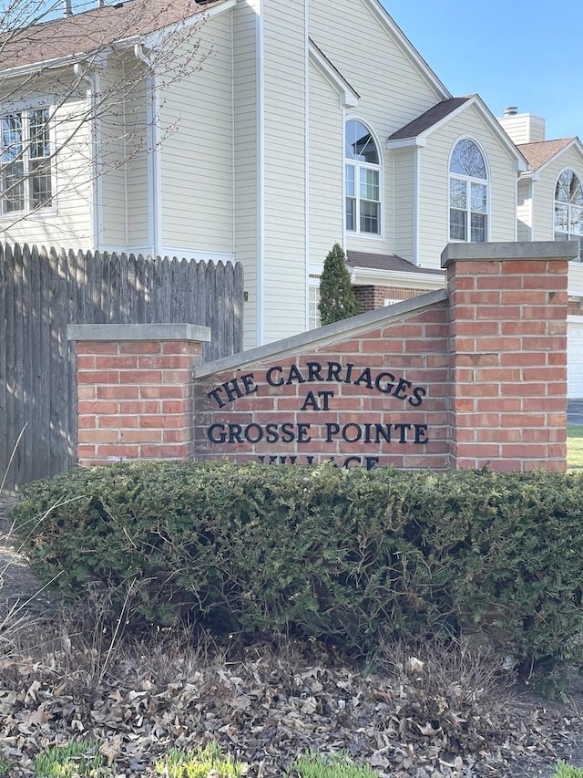 view of community sign