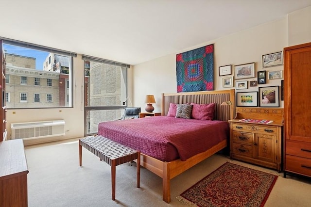 1240 N Lake Shore Dr Unit 9B, Chicago, IL 60610 - bedroom featuring a wall mounted air conditioner and light carpet
