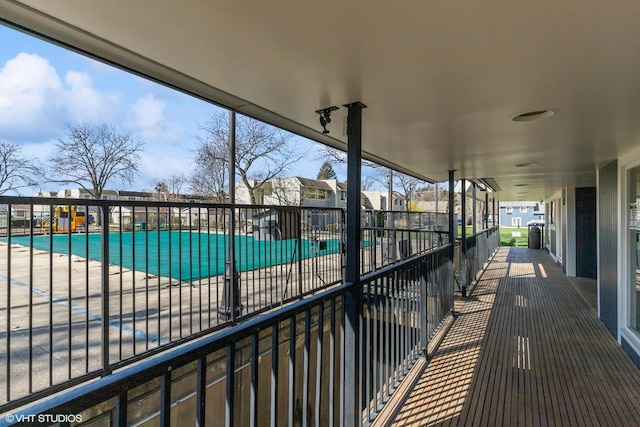 exterior space with a community pool