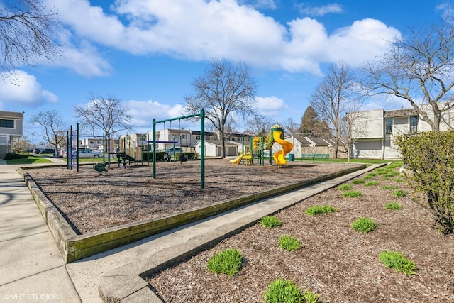 view of community jungle gym