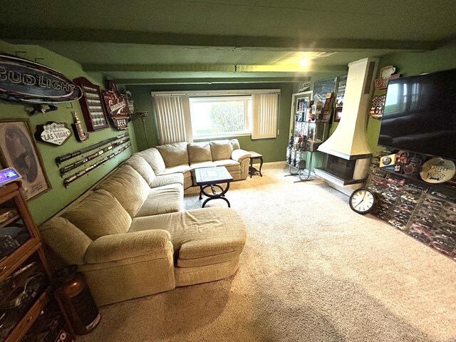 living area with carpet floors