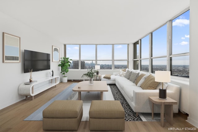 655 W Irving Park Rd Unit 4417, Chicago, IL 60613 - living room featuring wood finished floors