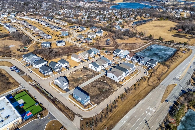 bird's eye view with a residential view
