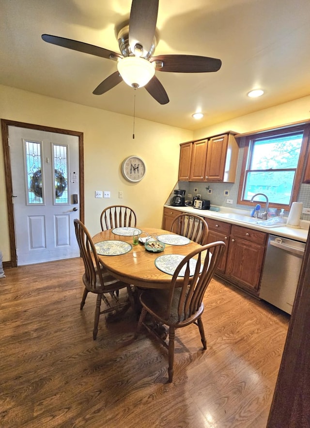 526 Osage St, Joliet, IL 60432 - dining room featuring light wood-style flooring and ceiling fan