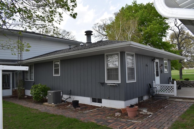 view of property exterior featuring central air condition unit