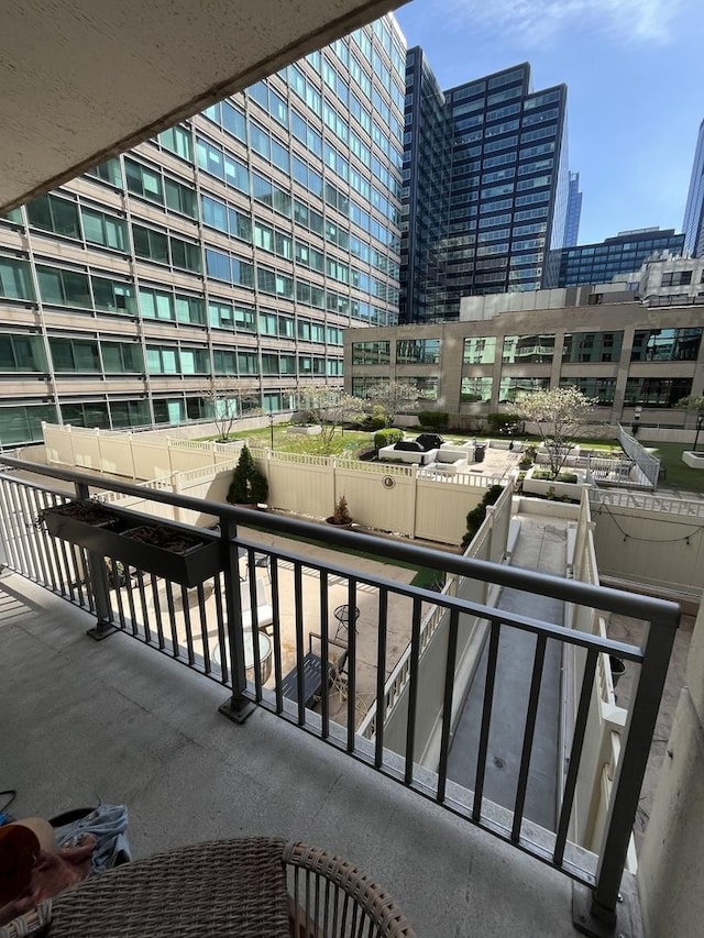 balcony featuring a view of city