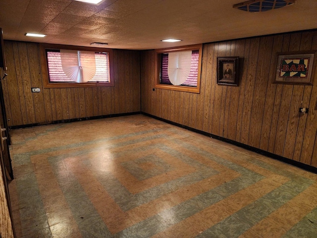 14842 Shepard Dr, Dolton, IL 60419 - below grade area with tile patterned floors and wood walls