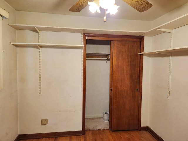 14842 Shepard Dr, Dolton, IL 60419 - walk in closet with wood finished floors and a ceiling fan