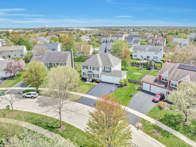 bird's eye view with a residential view