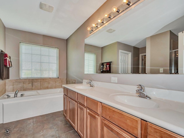 13905 Trillium Ln, Plainfield, IL 60544 - bathroom with a sink, plenty of natural light, and a bath