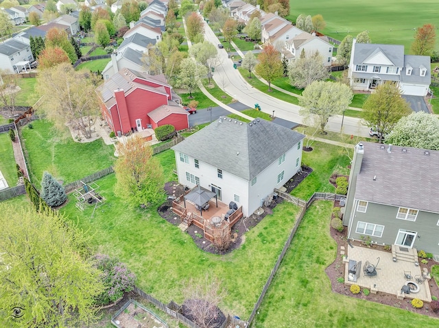 aerial view with a residential view