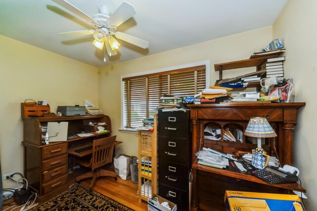 257 Banbury Rd, Mundelein, IL 60060 - office space featuring a ceiling fan and wood finished floors